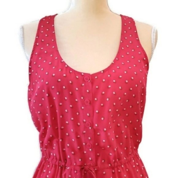 Fossil Silk Sleveeless Tie-Waist Button Down Dress - Picture 8 of 14